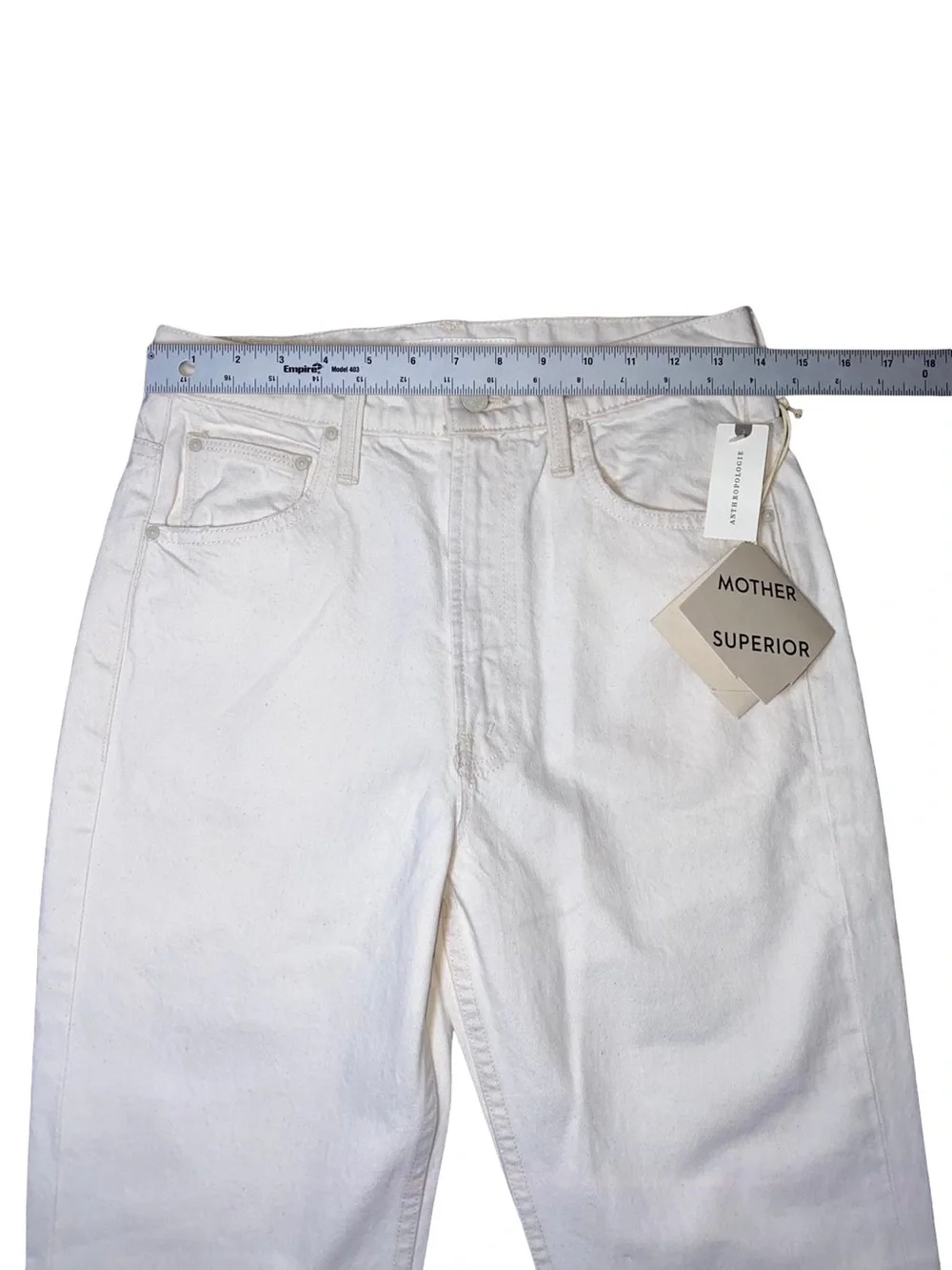 MOTHER Superior The Scooter Skimp High Rise Flare Jeans Natural Selection White